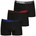 ATHENA Lot de 3 Boxers Homme Microfibre ECO PACK SPORT Noir Bleu Rouge Blanc