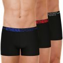 ATHENA Lot de 3 Boxers Homme Microfibre ECO PACK SPORT Noir Bleu Rouge Blanc