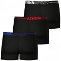 ATHENA Lot de 3 Boxers Homme Microfibre ECO PACK SPORT Noir Bleu Rouge Blanc