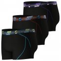 ATHENA Lot de 3 Boxers Long Homme Microfibre TRAINING DRY Noir Multicolore