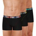 ATHENA Lot de 3 Boxers Homme Coton ENDURANCE 24H Noir Rouge, Jaune Vert