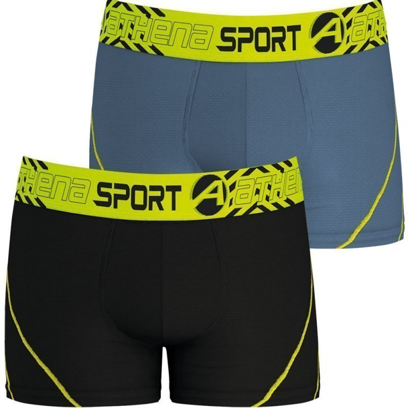 ATHENA 2 Boxers Homme Microfibre AIR Performance Gris Jaune