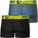 ATHENA Lot de 2 Boxers Homme Microfibre AIR Performance Gris Jaune