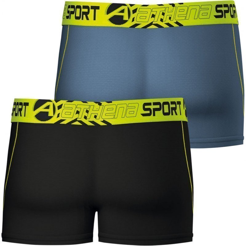 ATHENA Lot de 2 Boxers Homme Microfibre AIR Performance Gris Jaune