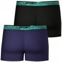 ATHENA Lot de 2 Boxers Homme Microfibre RUNNING Noir Marine Vert