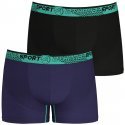 ATHENA Lot de 2 Boxers Homme Microfibre RUNNING Noir Marine Vert