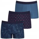 ATHENA Lot de 3 Boxers Homme Coton EASY FUN Feuille Palmier Bleu