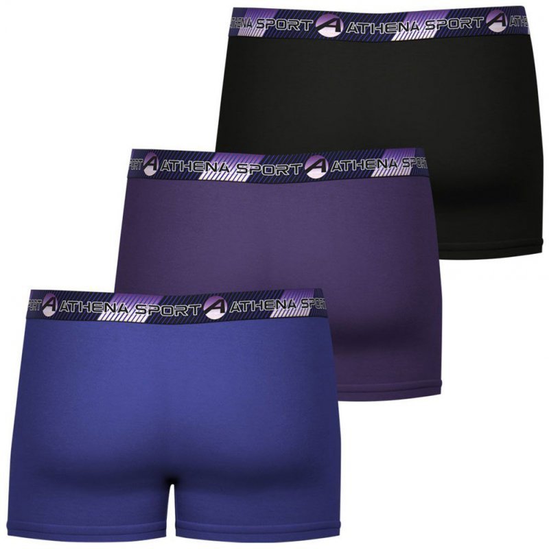 LOT DE 3 Boxer Sous-vêtements Homme TRAINING DRY Bleu et Violet