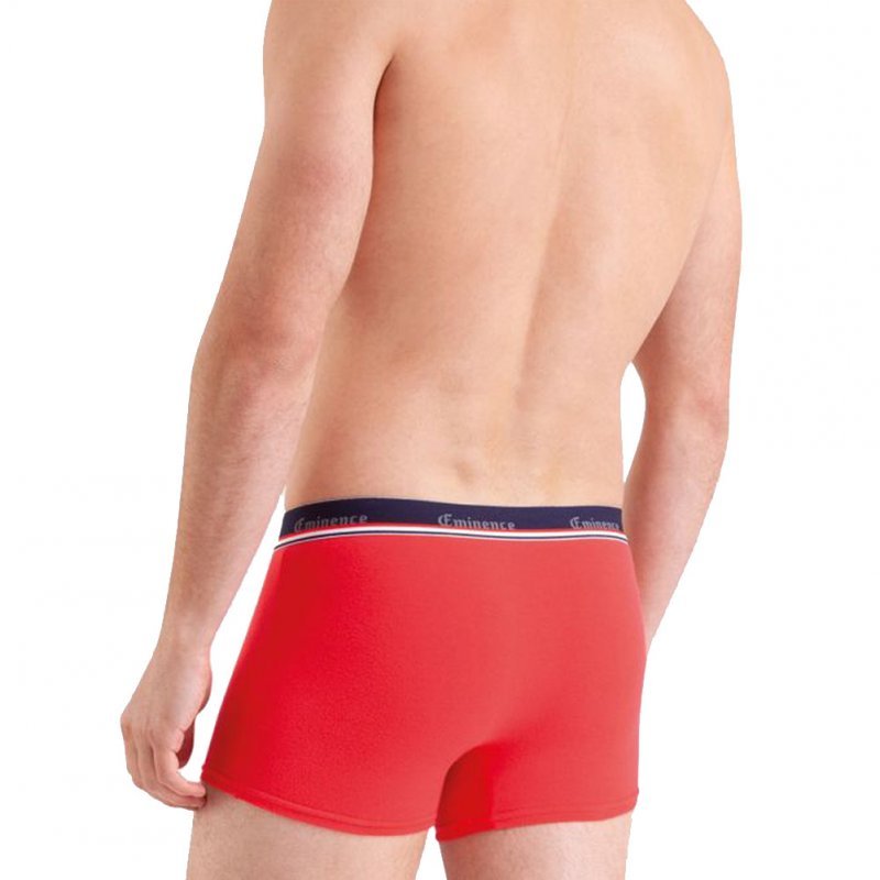 EMINENCE Lot de 2 Boxers Homme Coton FAIT EN FRANCE Bleu Rouge