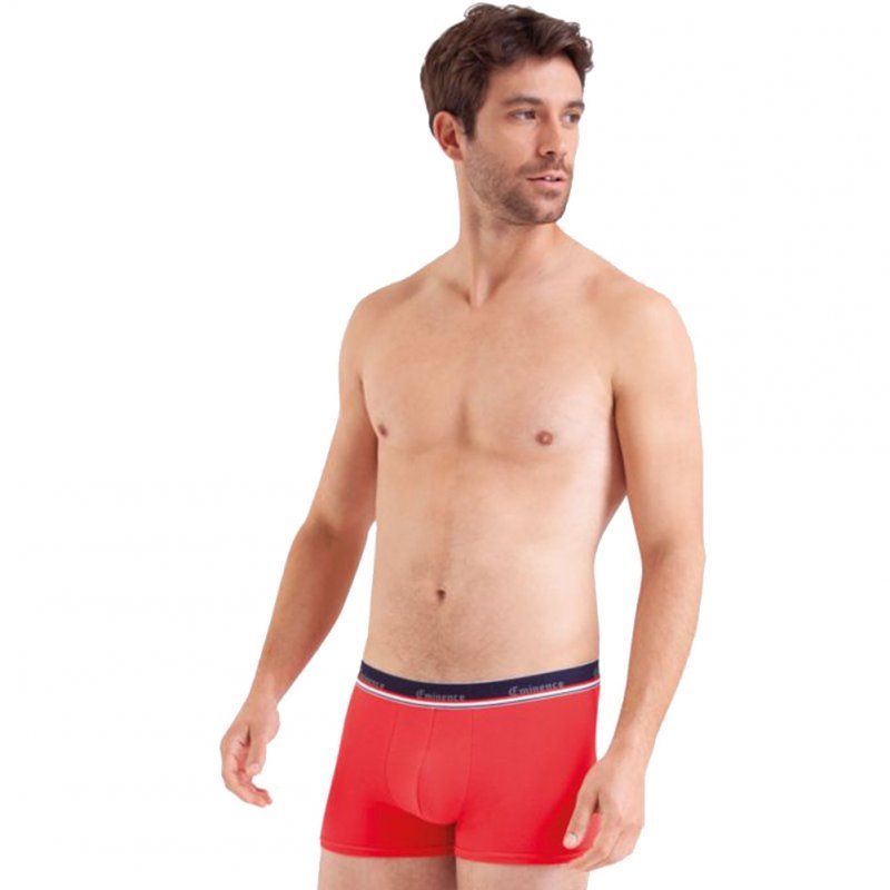 EMINENCE Lot de 2 Boxers Homme Coton FAIT EN FRANCE Bleu Rouge