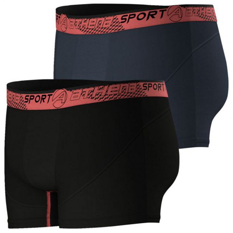 ATHENA Lot de 2 Boxers Homme Microfibre RUNNING Noir Gris