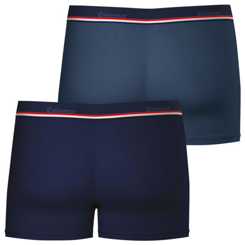 EMINENCE Lot de 2 Boxers Homme Coton FAIT EN FRANCE Marine Anthracite