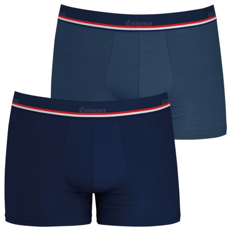 EMINENCE 2 Boxers Homme Coton FAIT EN FRANCE Marine Anthracite