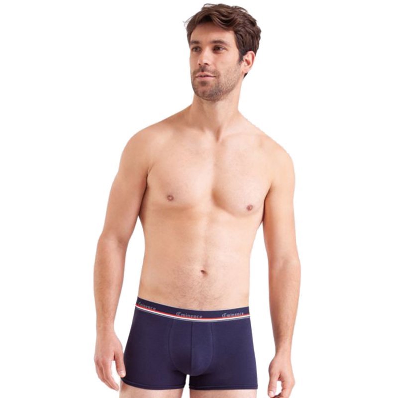 EMINENCE 2 Boxers Homme Coton FAIT EN FRANCE Marine Anthracite