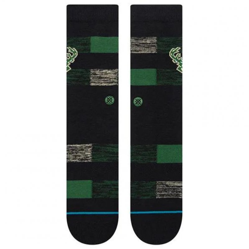 STANCE Chaussettes Homme Coton BUCKS CRYPTIC Noir Vert NBA