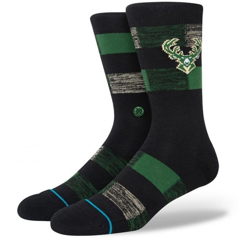 STANCE Chaussettes Homme Coton BUCKS CRYPTIC Noir Vert NBA