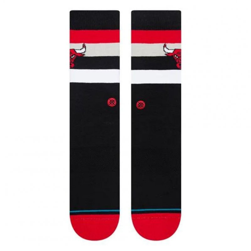 STANCE Chaussettes Homme Coton BULLS ST CREW Noir Rouge NBA