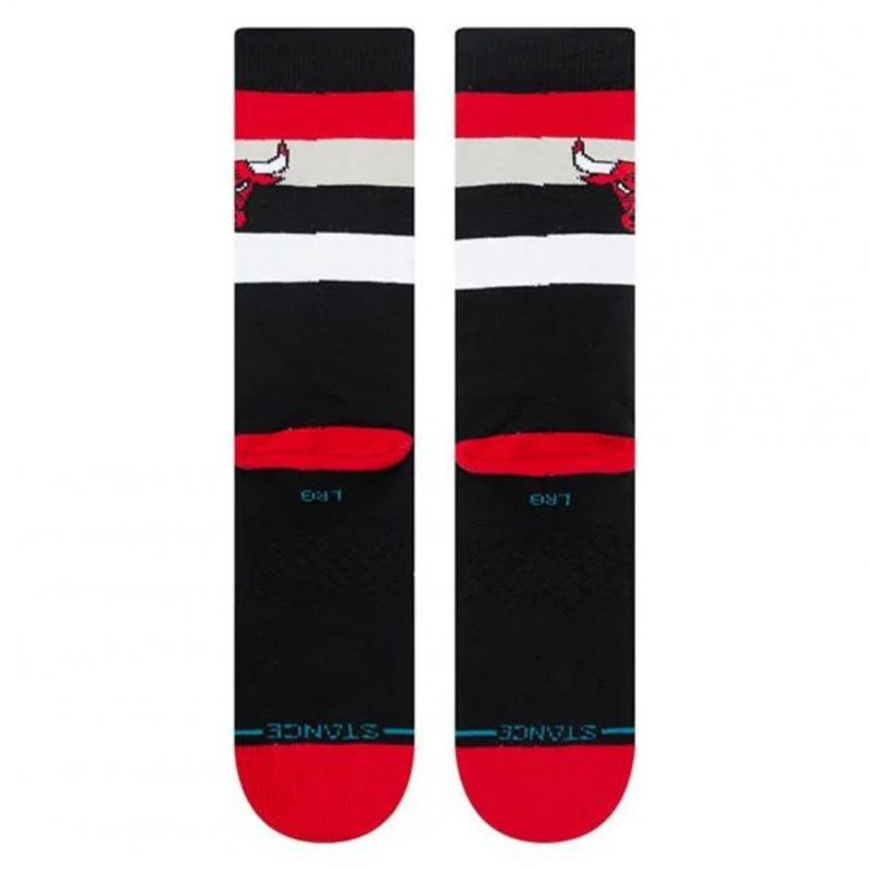 STANCE Chaussettes Homme Coton BULLS ST CREW Noir Rouge NBA