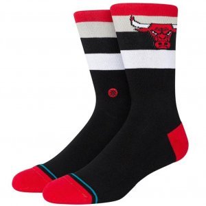 STANCE Chaussettes Homme Coton BULLS ST CREW Noir Rouge NBA