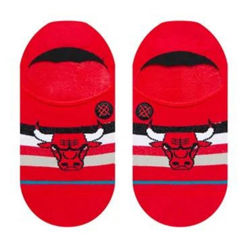 STANCE Invisibles Homme Coton BULLS ST NO SHOW Rouge Noir NBA