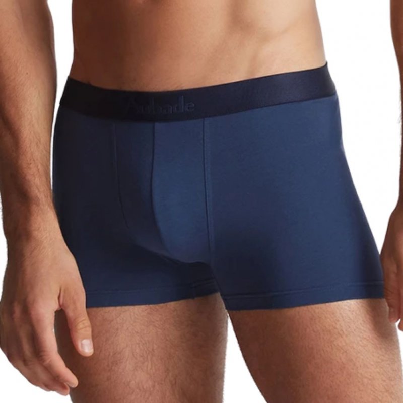 AUBADEMEN Lot de 2 Boxers Homme Coton Modal DUO INKL Marine Bleu