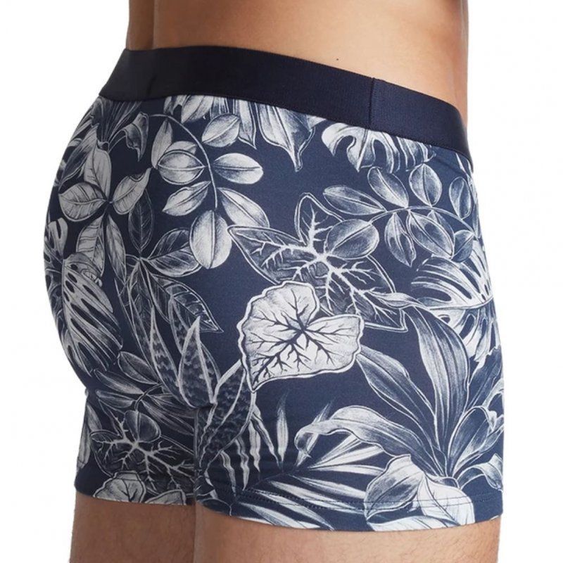 AUBADEMEN Lot de 2 Boxers Homme Coton Modal DUO INKL Marine Bleu