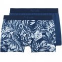 AUBADEMEN Lot de 2 Boxers Homme Coton Modal DUO INKL Marine Bleu