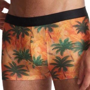 AUBADEMEN Boxer Homme Coton Modal PAMI Orange Vert