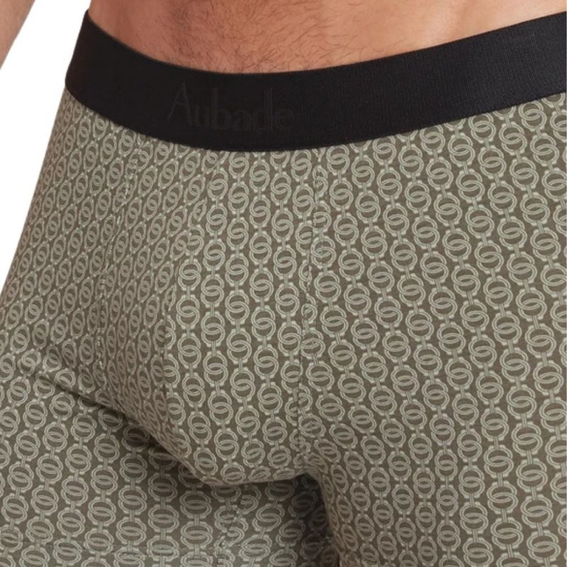 AUBADEMEN Lot de 2 Boxers Homme Coton Modal DUO MEKA Vert Noir