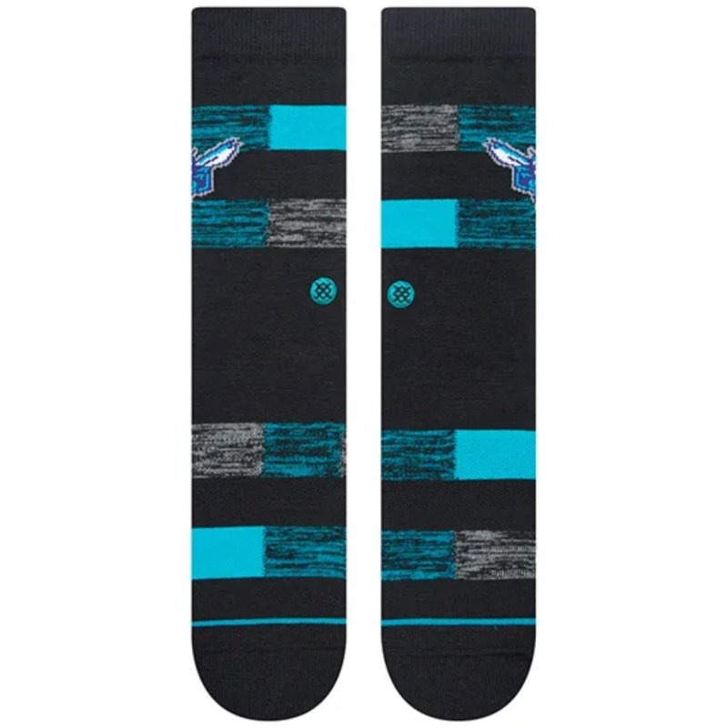 STANCE Chaussettes Homme Coton HORNETS CRYPTIC Noir Cyan NBA