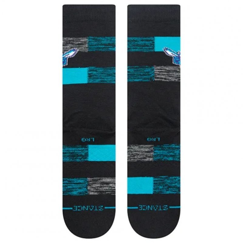 STANCE Chaussettes Homme Coton HORNETS CRYPTIC Noir Cyan NBA