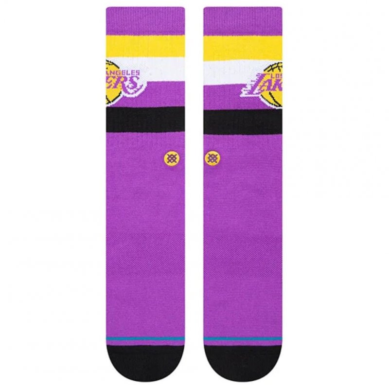 STANCE Chaussettes Homme Coton LAKERS ST CREW Violet Jaune NBA