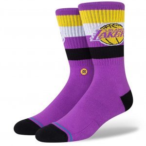 STANCE Chaussettes Homme Coton LAKERS ST CREW Violet Jaune NBA