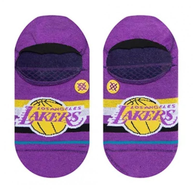 STANCE Invisibles Homme Coton LAKERS ST NO SHOW Violet Jaune NBA