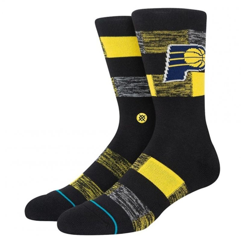 STANCE Chaussettes Homme Coton PACERS CRYPTIC Noir Jaune NBA