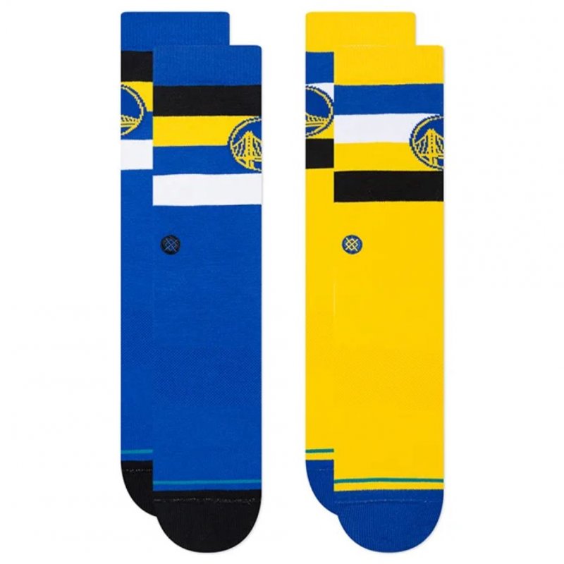 STANCE 2 paires Chaussettes Homme  WARRIORSST2PACK Bleu Jaune NBA