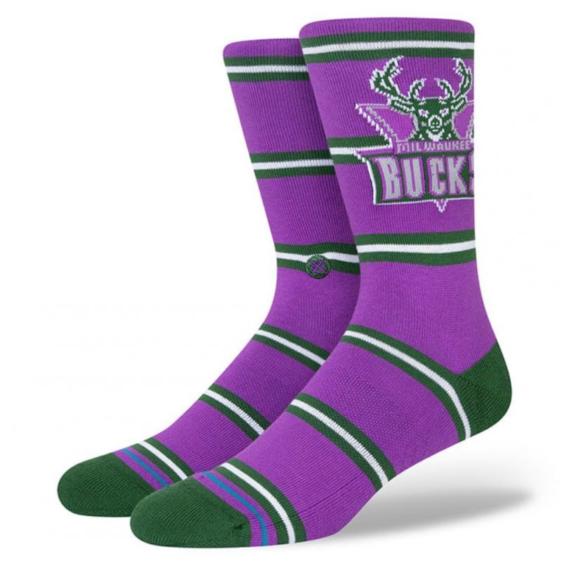 STANCE Chaussettes Homme Coton CLASSICS BUCKS Violet Vert NBA