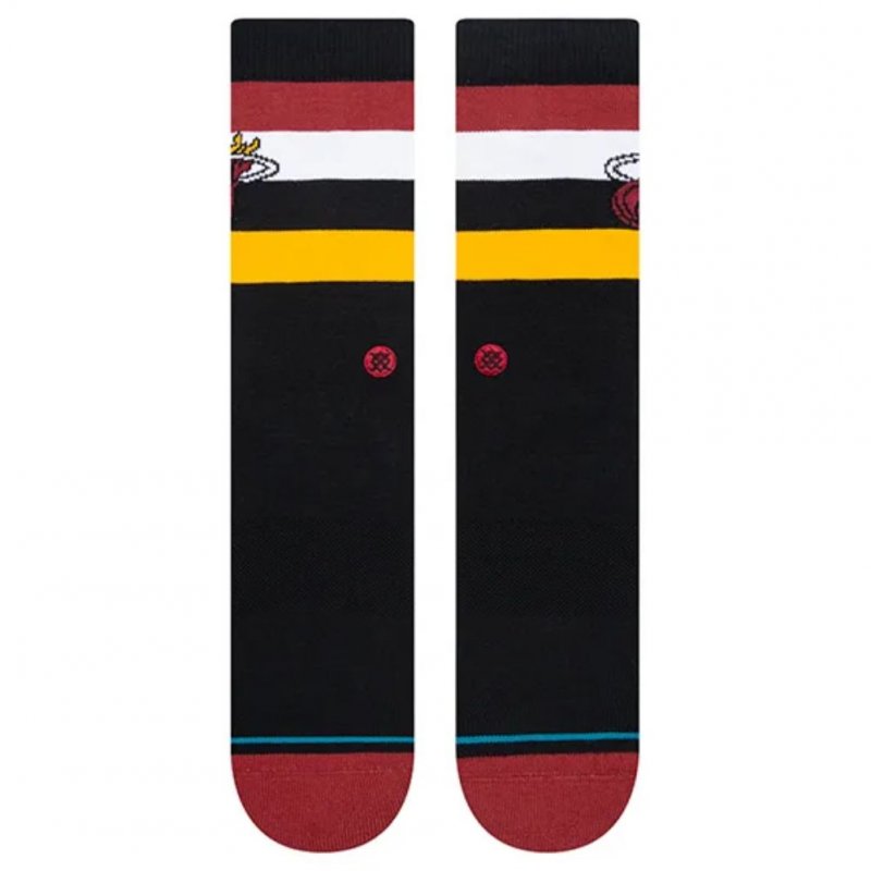 STANCE Chaussettes Homme Coton HEAT ST CREW Noir Bordeaux NBA