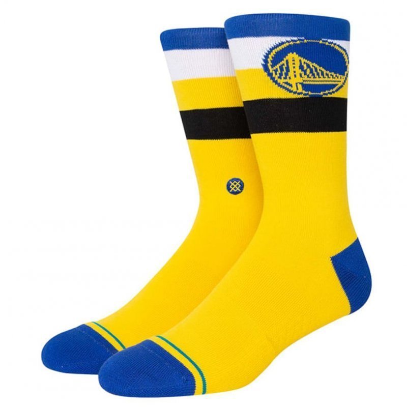 STANCE Chaussettes Homme Coton WARRIORS ST CREW Jaune Bleu NBA