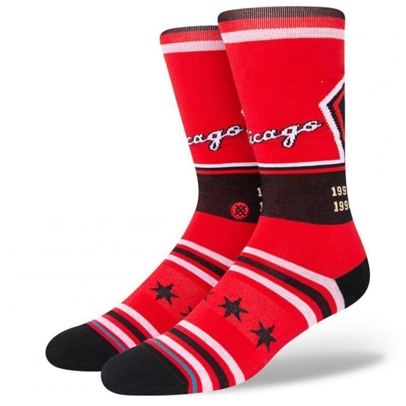 STANCE Chaussettes Homme Coton BULLS CE 2022 Rouge Noir NBA