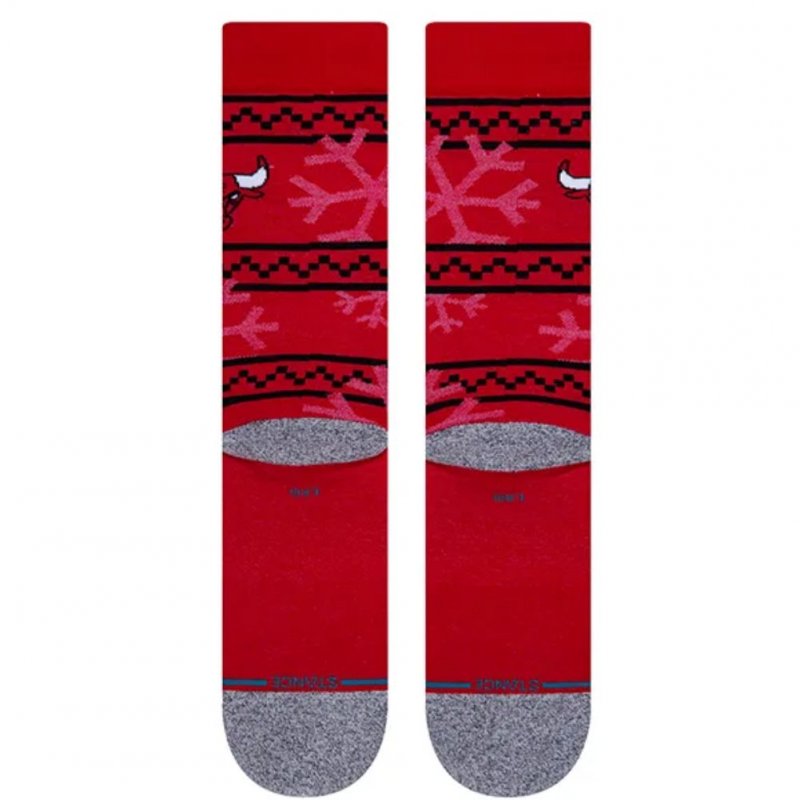 STANCE Chaussettes Homme Coton BULLS FROSTED 2 Rouge Noir NBA