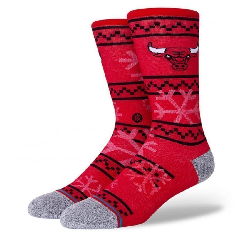 STANCE Chaussettes Homme Coton BULLS FROSTED 2 Rouge Noir NBA