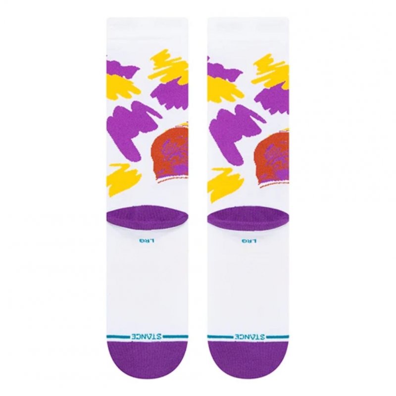 STANCE Chaussettes Homme Coton PAINT LEBRON Blanc Jaune Violet  NBA