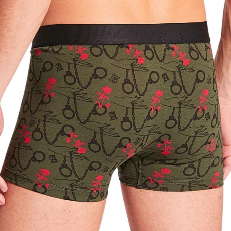 AUBADEMEN Lot de 2 Boxers Homme Coton Modal DUO HANK Vert Noir