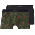 AUBADEMEN Lot de 2 Boxers Homme Coton Modal DUO HANK Vert Noir