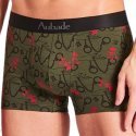 AUBADEMEN Lot de 2 Boxers Homme Coton Modal DUO HANK Vert Noir