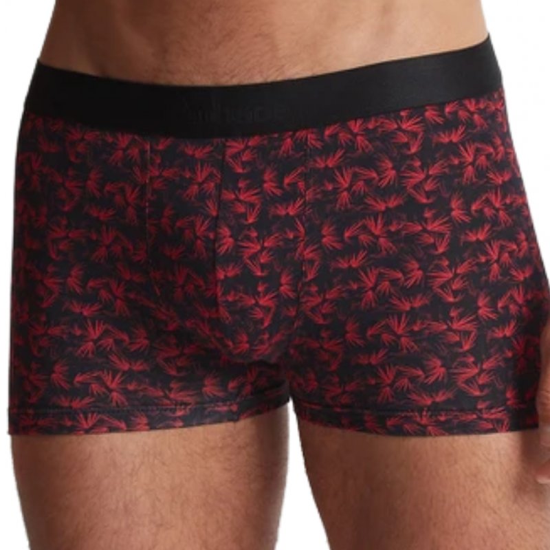 AUBADEMEN Lot de 2 Boxers Homme Coton Modal DUO BAMO Rouge Noir