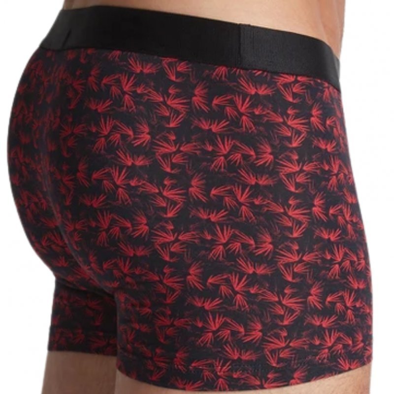 AUBADEMEN Lot de 2 Boxers Homme Coton Modal DUO BAMO Rouge Noir