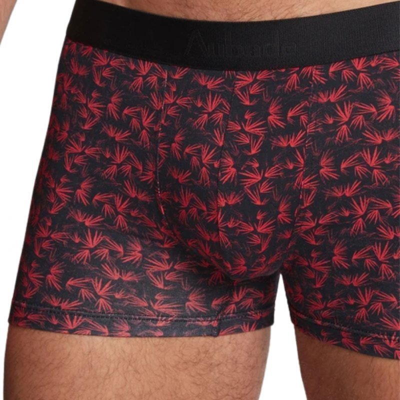 AUBADEMEN Lot de 2 Boxers Homme Coton Modal DUO BAMO Rouge Noir