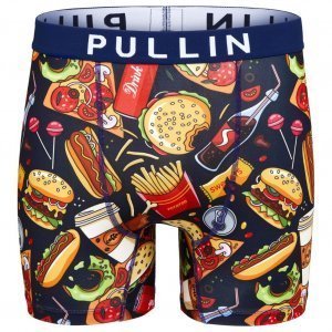 PULL IN Boxer Long Homme Microfibre FOODPORN Marine Multicolore